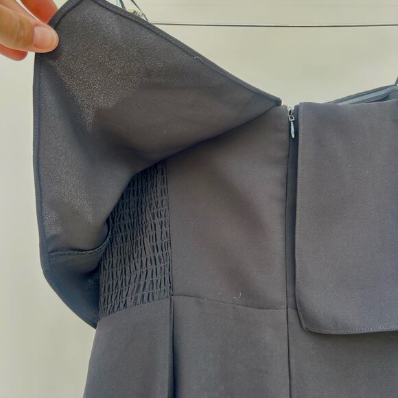 Amanda Uprichard Overlay Strapless Maxi Dress Black Gown Formal Long Medium - Picture 8 of 12